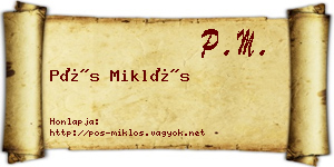 Pós Miklós névjegykártya