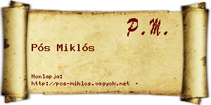 Pós Miklós névjegykártya